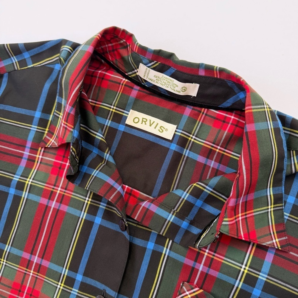 Woman’s Orvis Long Sleeve Plaid Shirt Size 14 - Picture 3 of 8
